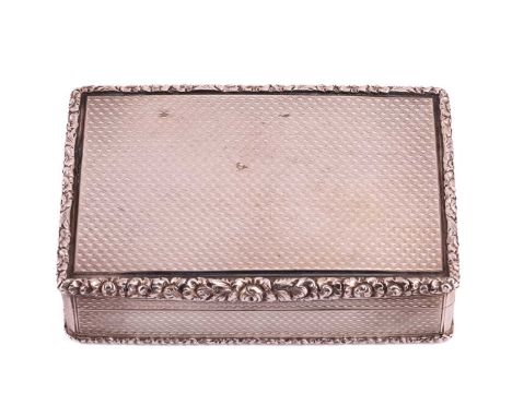 A Victorian silver table snuff box, by Thomas Edwards, London 1849, cover, base and sides all covered with engine-turned patt