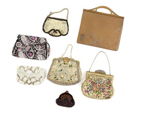 A collection of beaded and embroidered vintage purses and bags from early to mid 20th century (7)