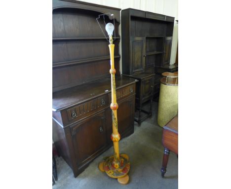 A painted beech standard lamp
