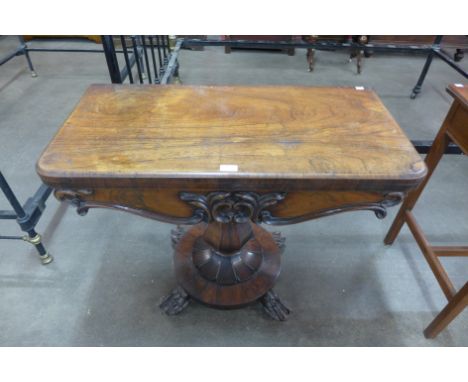 A George IV rosewood fold-over card table