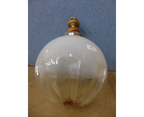A glass ceiling light