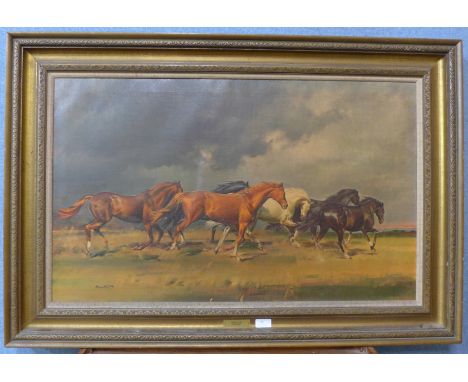 A F. Wooton oleograph, Coming Storm, framed
