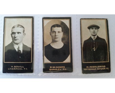 SMITH, Footballers (1912), English players, titled, light (9) &amp; dark blue backs, scuffing to black edges, creased (5), FR