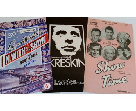 MAGIC, theatre programmes, 1960s onwards, inc. Siegfried &amp; Roy, Tommy Cooper, Fluke, Johnny Hart, Emerson &amp; Jayne, Kr