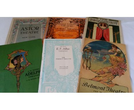 THEATRE PROGRAMMES, USA selection, 1913-30s, inc. Broadhurst (7), Albee, Adelphi, Belmont, Broad Street/Schubert, Astor, knoc