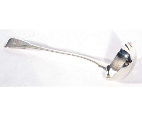 George III silver Fiddle pattern soup ladle of typical form, London 1817, maker's marks TB, 207gms