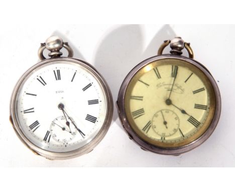 Mixed Lot: gents last quarter of 19th century white metal cased pocket watch having blued steel hands to a white enamel dial 