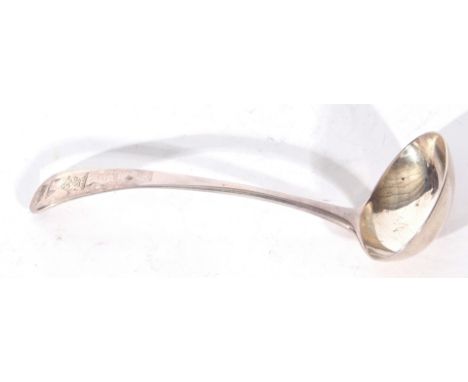 George III silver sauce ladle, Old English pattern, London 1810, 63gms, 18cm long, maker's marks rubbed