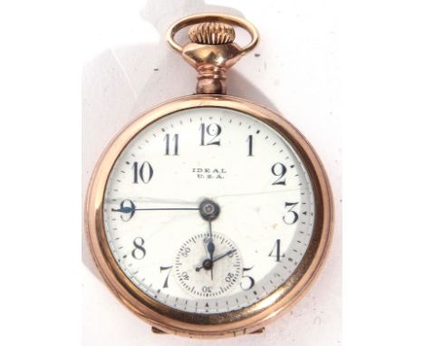 Ladies last quarter of 19th century/first quarter of 20th century gold plated cased fob watch with button wind, having blued 