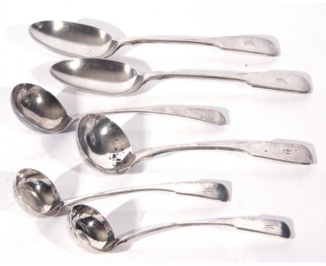 Collection of various silver flatware comprising a pair of silver Fiddle pattern table spoons, Sheffield 1942, makers Atkin B