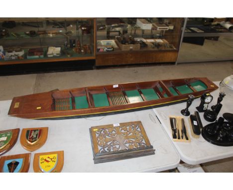 A vintage wooden model punt by Scudamores of Cambridge, approx. 59" long