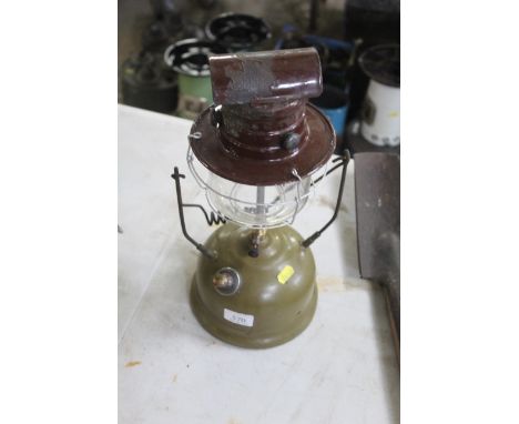 A Tilley model PL53 early storm lamp with a cowled top (possibly ex-military)