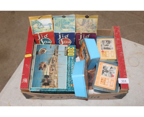 Nine vintage jig-saw puzzles 