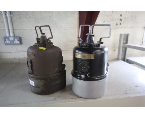 Two "Lamp Manufacturing Railway Supplies" signal lamps