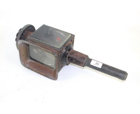 A vintage carriage lamp