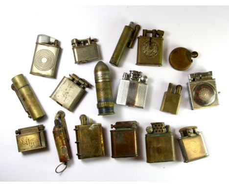 A collection of Trench Art and other interesting lighters.