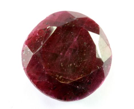 An unmounted 90ct brilliant cut ruby.