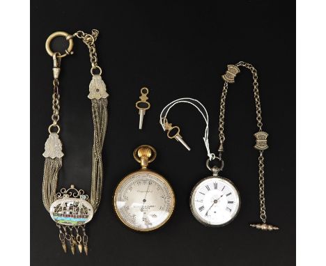 Including pocket watch, chain, and Compensated Barometer, Negretti &amp; Zambra, London, 48 mm. in diameter.