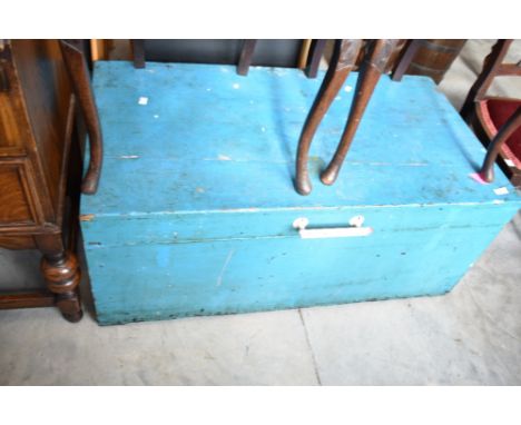 A traditional painted tool chest