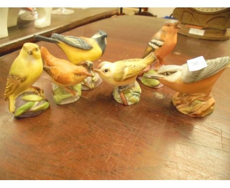 Group of 6 Royal Worcester bird ornaments