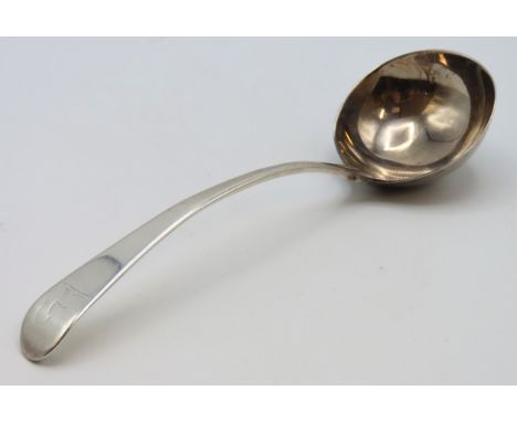 A 1786 George III London silver ladle by Richard Crossley, 55.4g