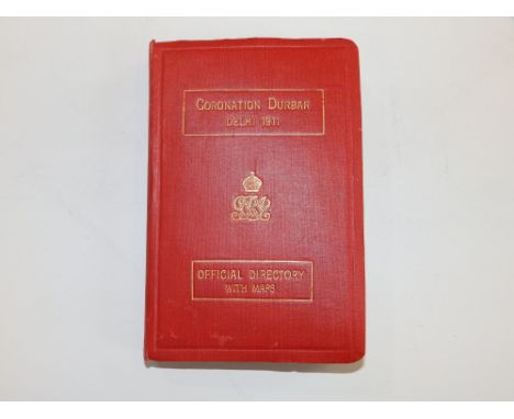 A George V Official Directory with Maps for the Coronation Durbar Dehli 1911, together with silk handkerchief printed with ma