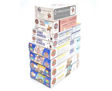 Airfix 54mm scale model figure kits, ten including ref. 02554 George Washington (x2); ref. 06501 English civil war collection