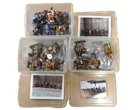 Del Prado 1/32 scale cavalry figures, approximately fifty, including 1st Portuguese cavalry figure; Napoleon at Wagram, 1809;