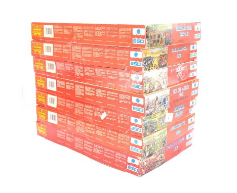 ESCI 1/72 scale battle sets, seven including ref. P-510 Salamanca 1812; ref. P-514 Khyder Pass 1879; ref. P-515 Sidi Bel Abbe