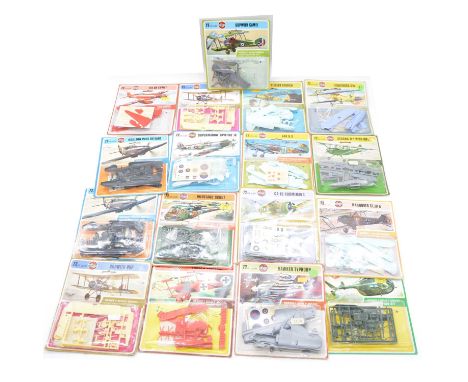 Airfix 1/72 scale model aircraft kits, seventeen including ref. 01062 Sopwith Pup (x2); ref. 01058 Cessna 0-1 Bird-Dog; ref. 
