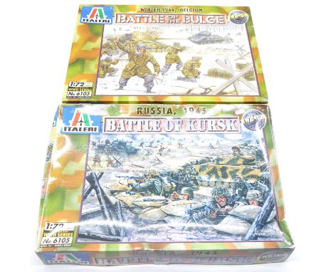 Italeri 1/72 scale model diorama sets, two including ref. 6105 Battle of Kursk; ref. 6103 Battle of the bulge, both boxed, ap