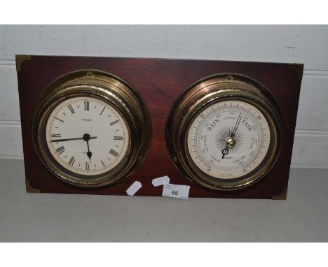Modern clock and barometer combination