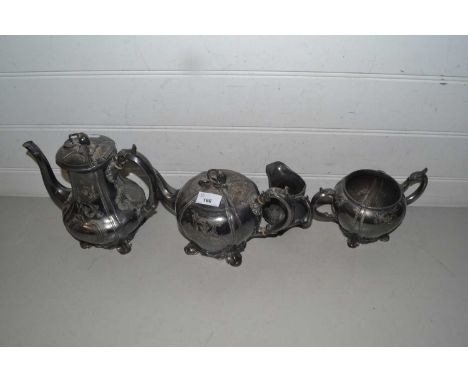 Four piece silver plated tea and coffee service