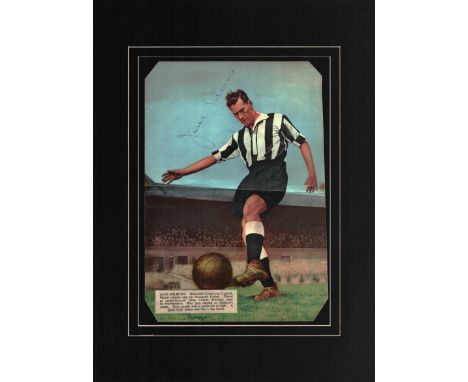 Football Jackie Milburn signed 16x12inch overall mounted signature piece includes signed magazine illustration page. Good con