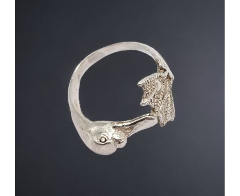 925er Silber Ring in Form einer Ente, Ringgröße 54, Gewicht 3,2 Gramm