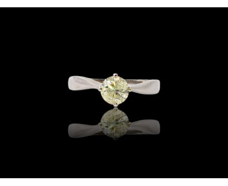 Solitär Ring Weißgold 0.750mit einem Diamant Piqué 3, I-J von ca. 0,95ct., Ringgröße 61 Gewicht 3,8 Gramm