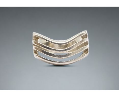 Moderner Silber Ring, gestempelt, Sterlingsilber, 925/000, Ringgröße 59, Gewicht 9,4 Gramm