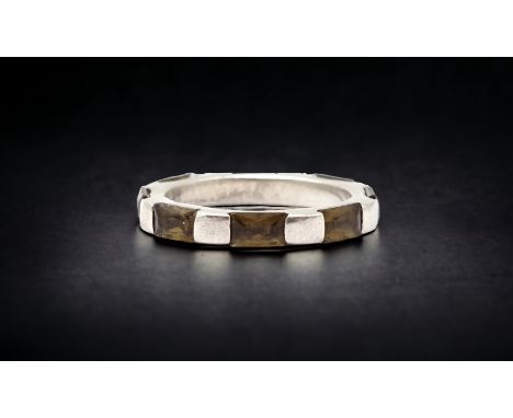 Rauchquarz Ring, Sterlingsilber 925/000, ein Stein fehlt, Ringgröße 52, Gewicht 2,9 Gramm