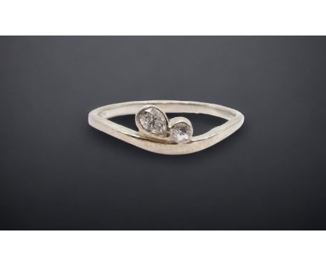 Ring mit Zirkonia, Sterlingsilber 925/000, Ringgröße 57, Gewicht 1,7 Gramm