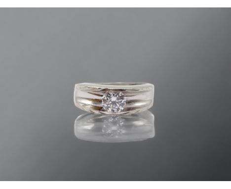 Zirkon Ring, Sterlingsilber 925/000, gestempelt, Ringgröße 57, Gewicht 5,2 Gramm