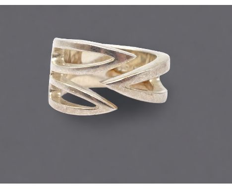 925er Silber Ring, modernes Design, Ringgröße 53, Gewicht 9,1 Gramm