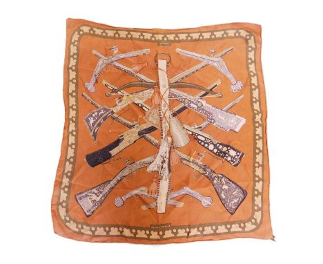 An Hermes 'Diane' scarf, in shades of brown, approx. 87 x 87cm
