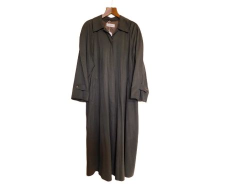 A lady's MaxMara trench coat, the soft brown coat with hidden placket button fastening and side pockets, size 14