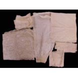 A quantity of assorted lace, to include a pair of lace sleeves