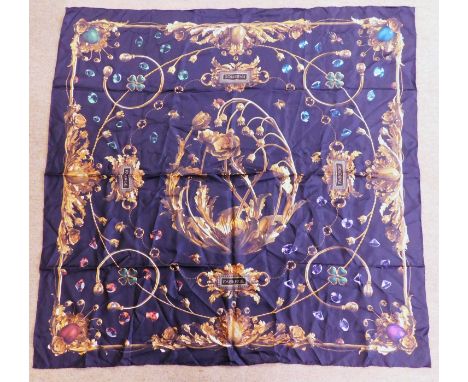A Faberge silk scarf, 118 x 121cm, boxed with original tissue