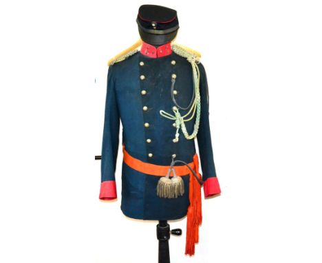 An Early 20th Century No.1 Dress Uniform to an Officer of the Netherlands Korps Mariniers, comprising a blue wool tunic with 