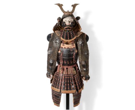 A Japanese Edo Period Suit of Armour of the Tokugawa Clan, 18th Century, comprising: a Kabuto (helmet) of sixty two ribbed pl