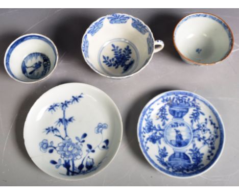 A collection of Chinese porcelain tea bowls &amp; saucers dating from the 17th Century comprising of a Kangxi period tea bowl