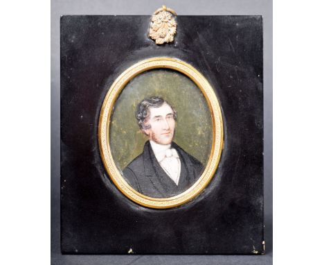 An 18th Century watercolour on ivory portrait painting miniature depicting a gentleman, possibly John Thirnbeck of London. Th