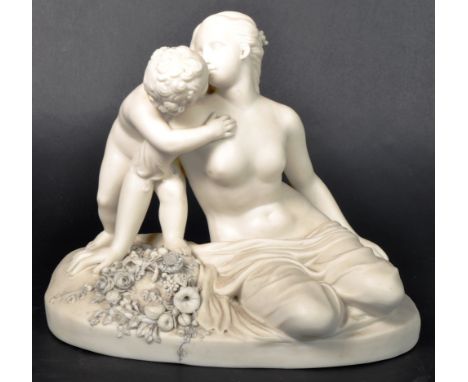 A 19th Century Minton parian ware figurine group entitled Childs Play designed by John Bell. Depicts a cherub / putti&nbsp;ch